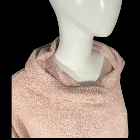 SCRUMPTIOUS SOFT PINK TERRY TOWEL HOODED SWEATSHIRT (SZ O/S) (NWOT) - Picture 2 of 10